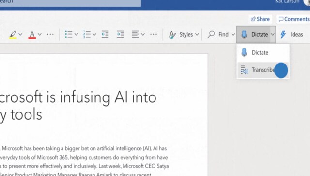 Microsoft introduces Transcribe feature in Word for web users with Office 365 subscription